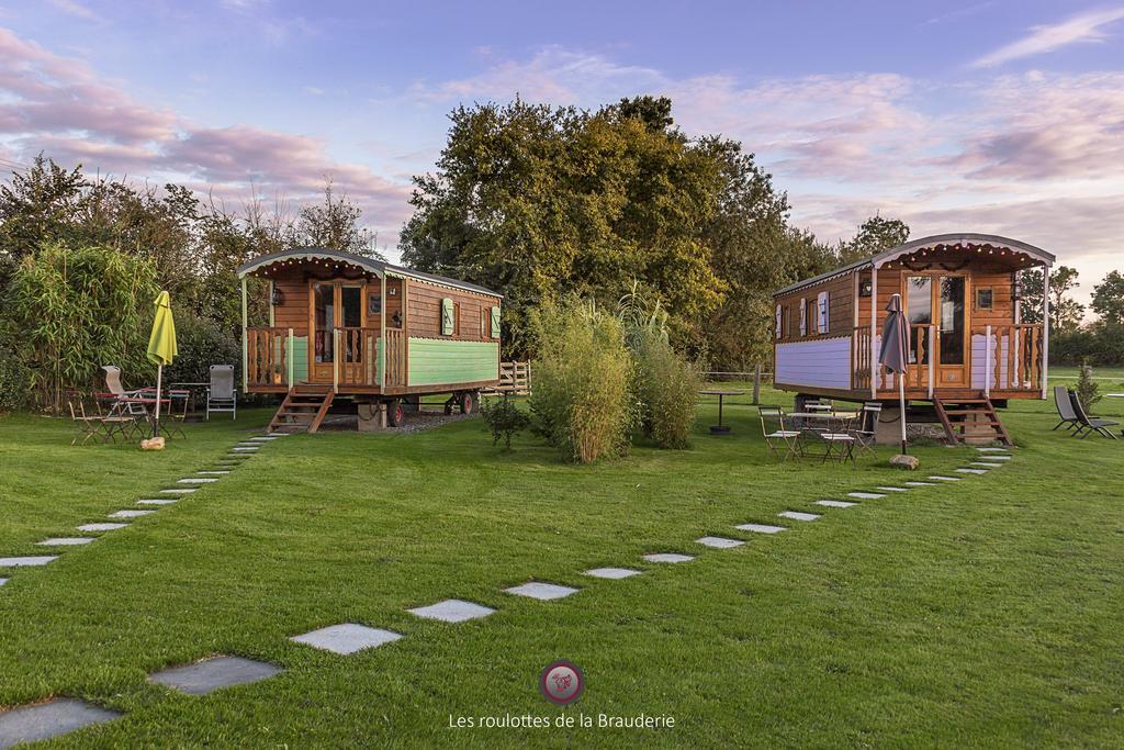 Villa Les Roulottes de la Brauderie à Brissarthe Extérieur photo